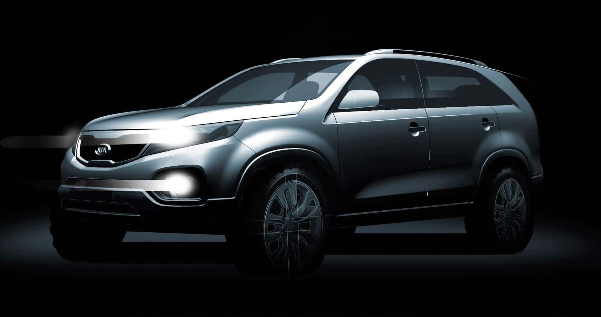 Caption: Sophisticated Kia Sorento Driving In City Streets Wallpaper