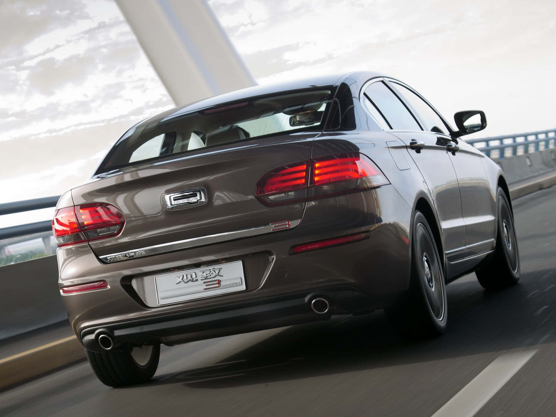 Caption: Sophisticated Qoros 3 Sedan In Action Wallpaper