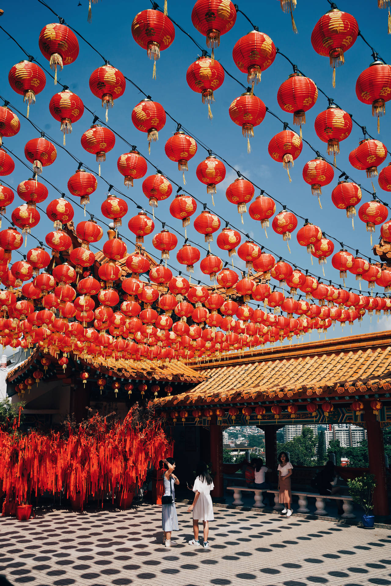 Caption: Spirited Celebration Of Chinese New Year Wallpaper