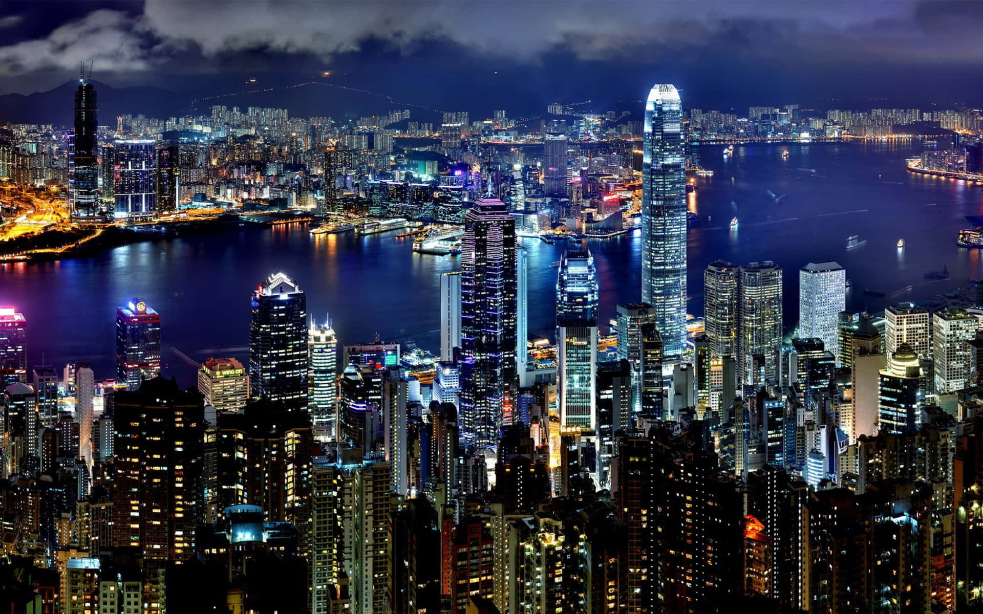 Caption: Stunning 4k City Panorama By Night Wallpaper