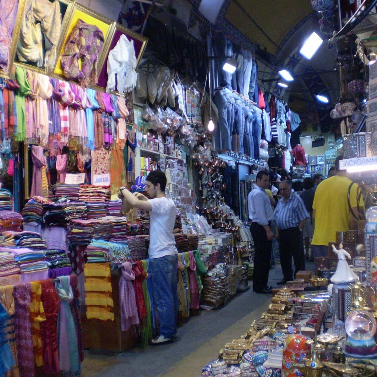 Caption: The Bustling Grand Bazaar In Istanbul, Turkey Wallpaper