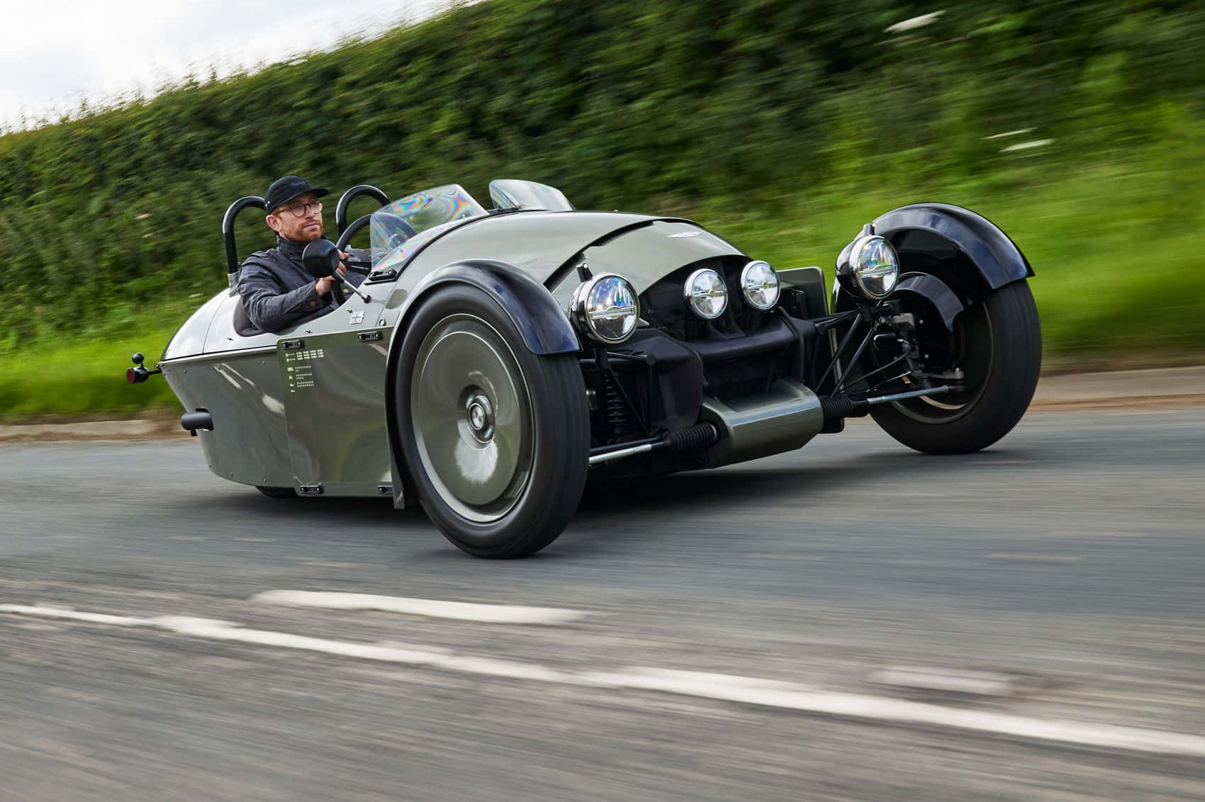 Caption: The Classic Morgan 3 Wheeler - A Fusion Of Vintage Charm And Modern Style Wallpaper
