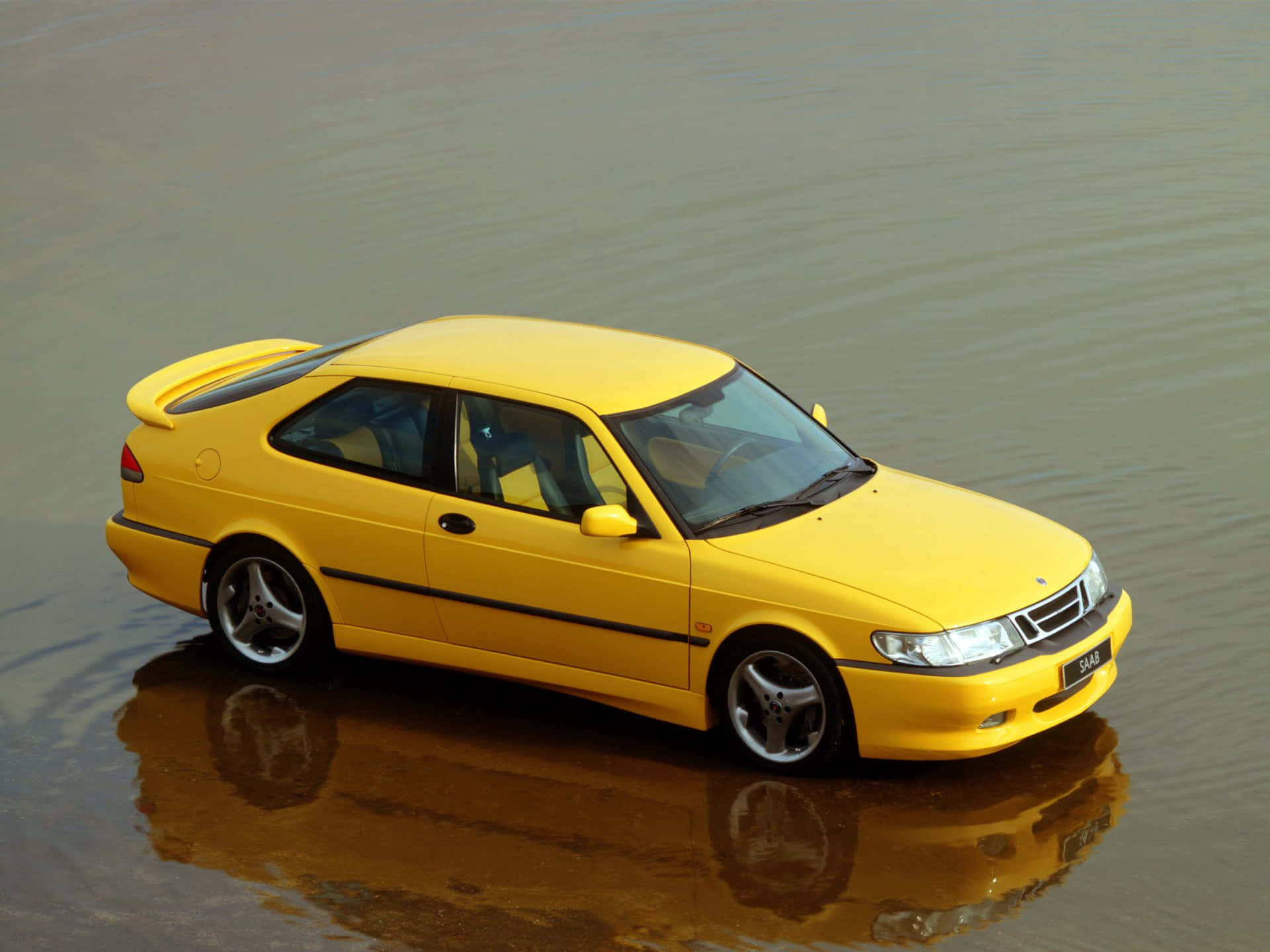 Caption: The Classy Saab 9-3 On Open Road Wallpaper