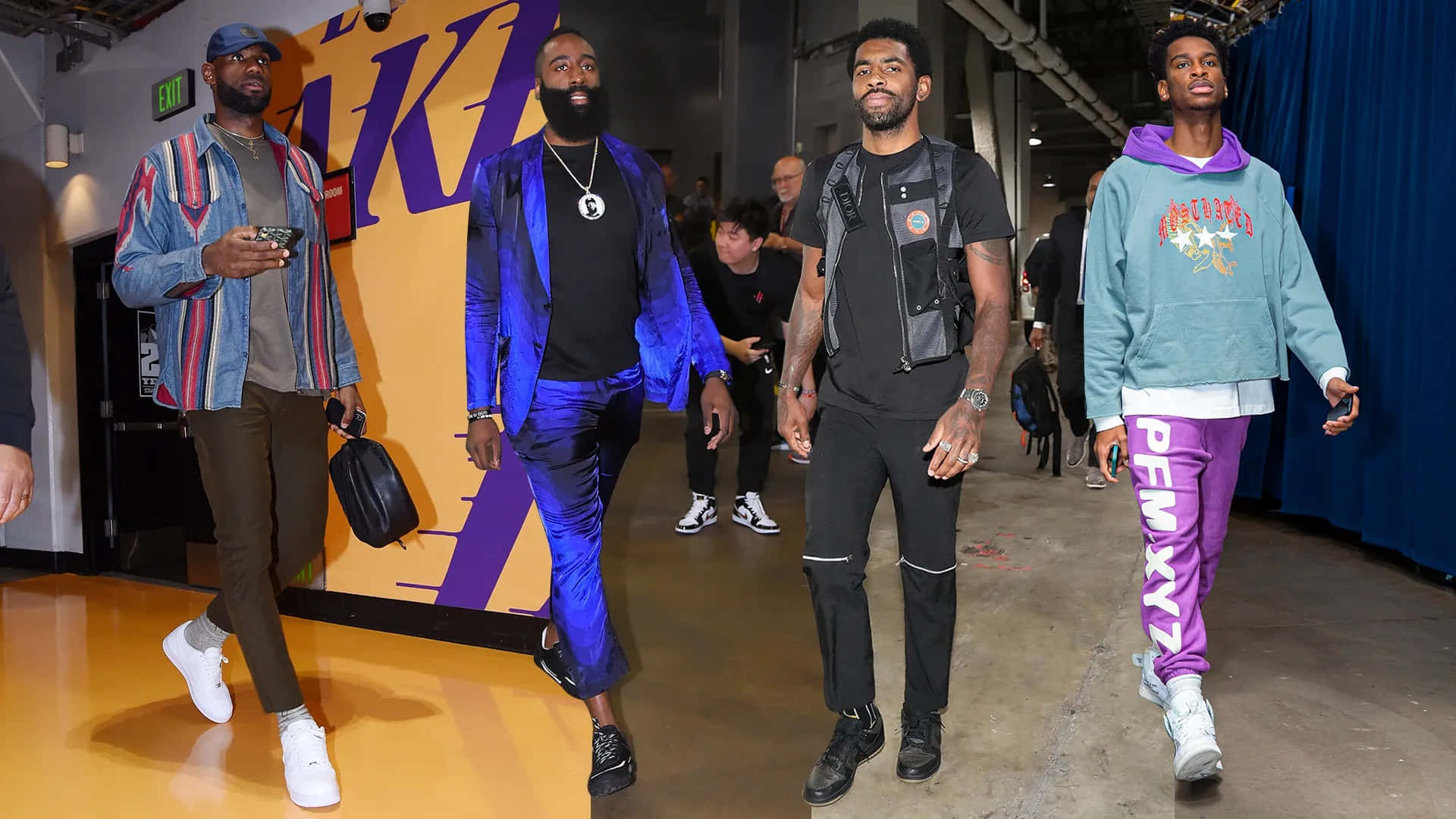 Caption: The Convergence Of Nba And Fashion: A Player Showing His Unique Style Wallpaper