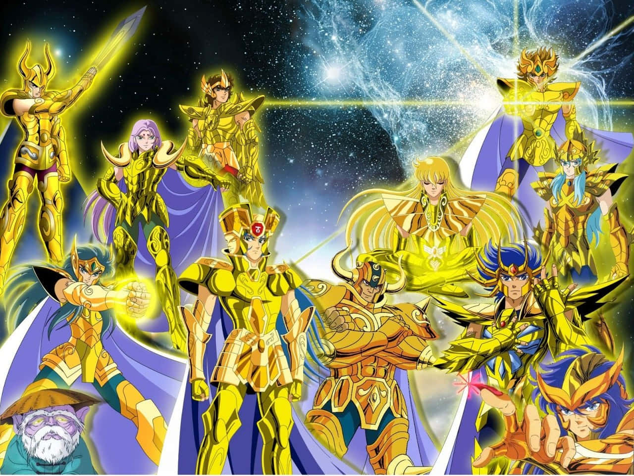Caption: The Cosmic Warriors - Characters From Saint Seiya Wallpaper