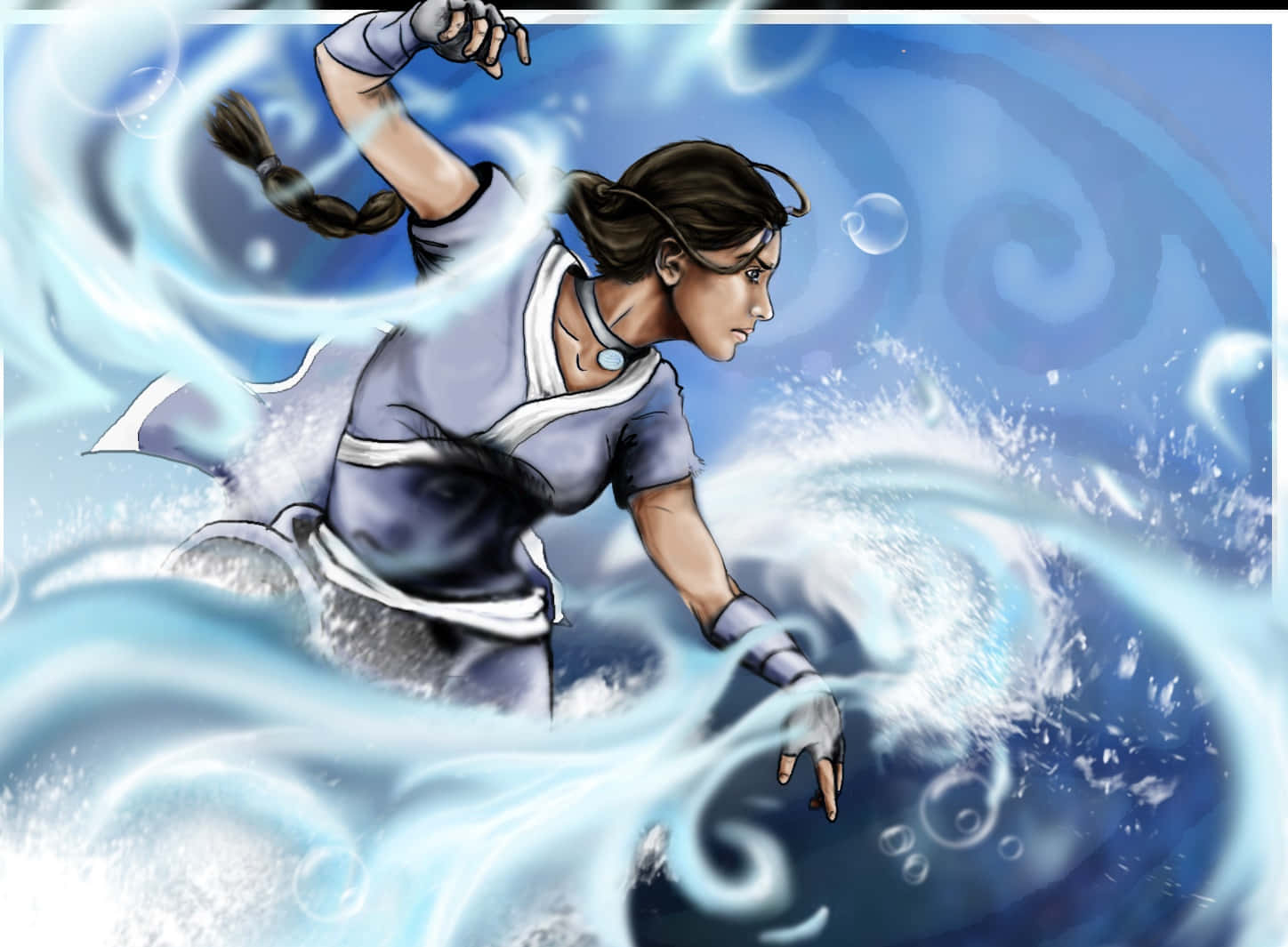 Caption: The Intricate Waterbending Skills Of Katara, The Powerful Waterbender From Avatar: The Last Airbender. Wallpaper