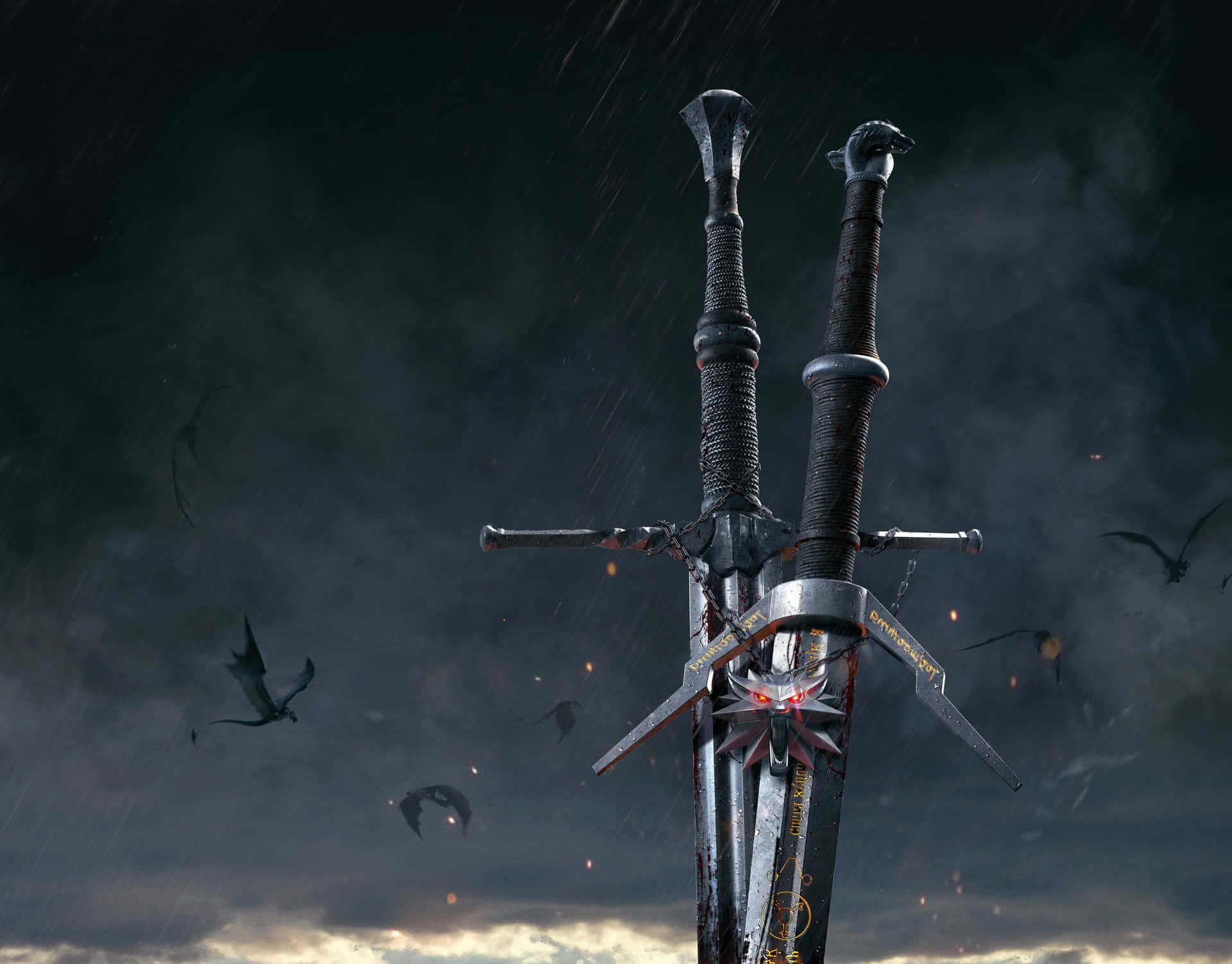 Caption: The Legendary Witcher's Sword, A Symbol Of Honor And Resilience Wallpaper