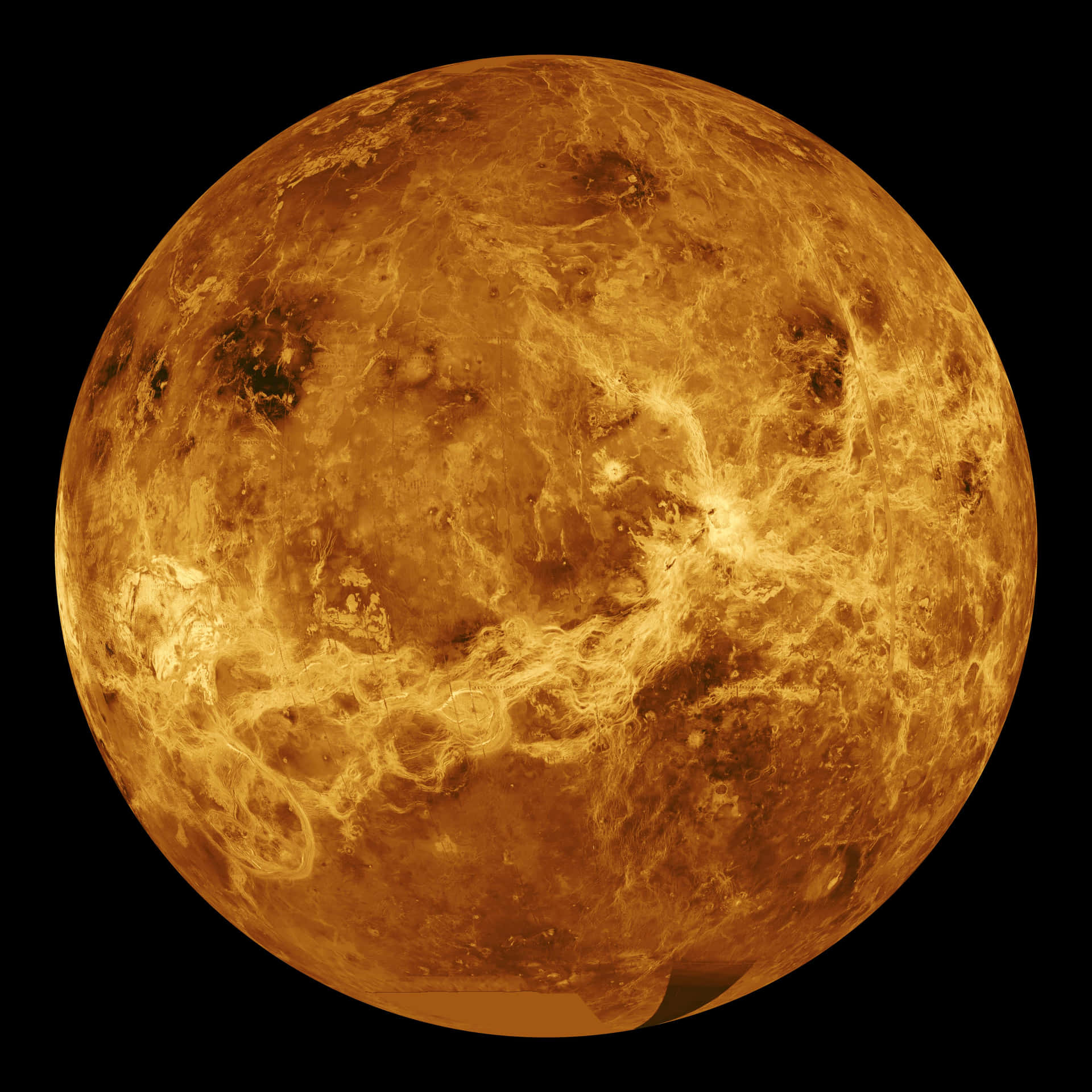 Caption: The Majestic Planet Venus Illuminated Against The Dark Expanse Of Space