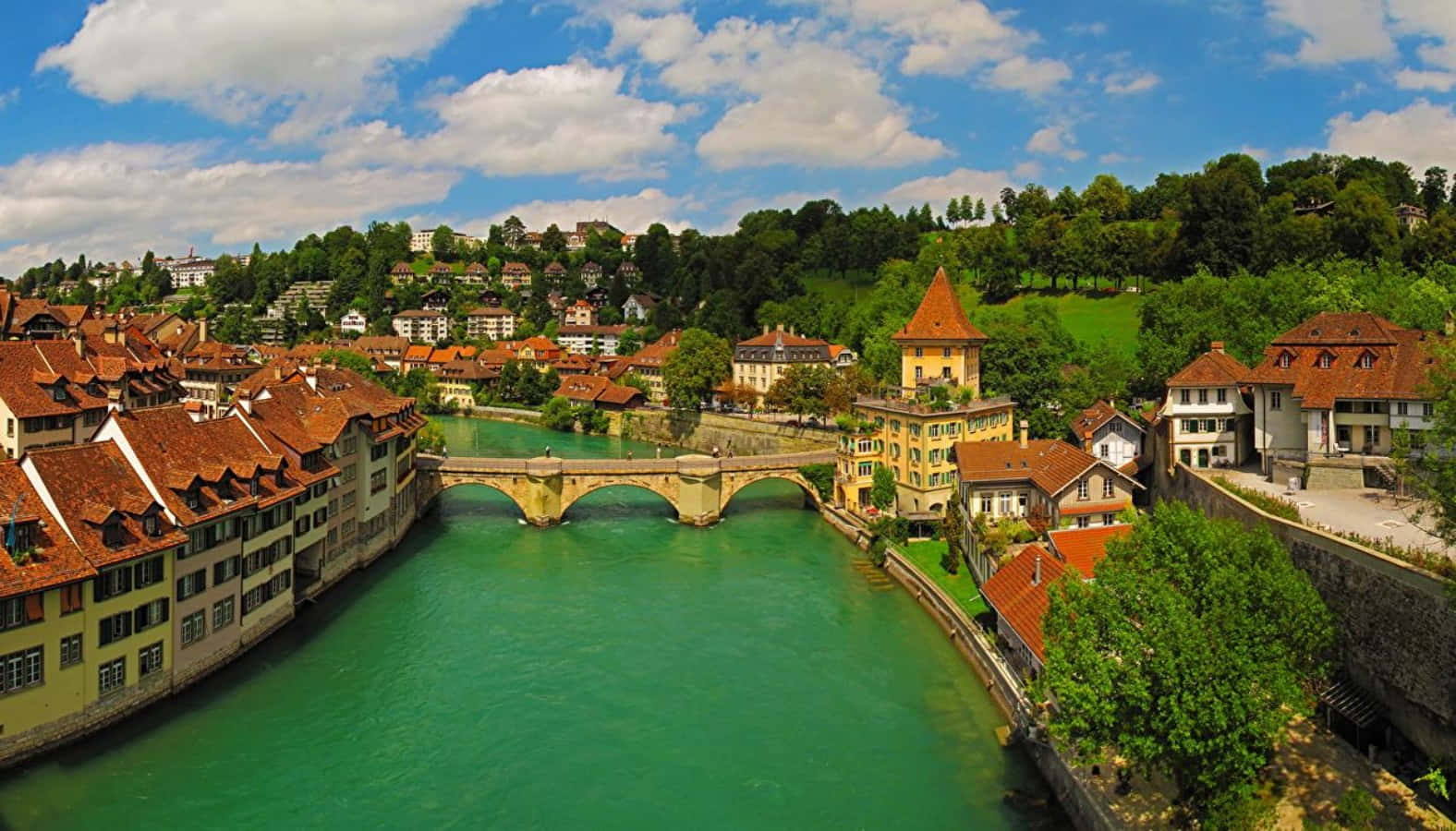 Caption: The Scenic Beauty Of Bern, Switzerland Wallpaper
