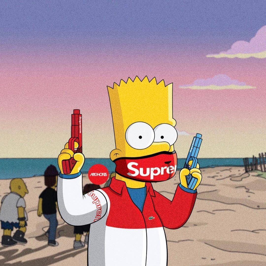Caption: The Simpsons Meets High Fashion: Bart Simpson Rocking Gucci Wallpaper