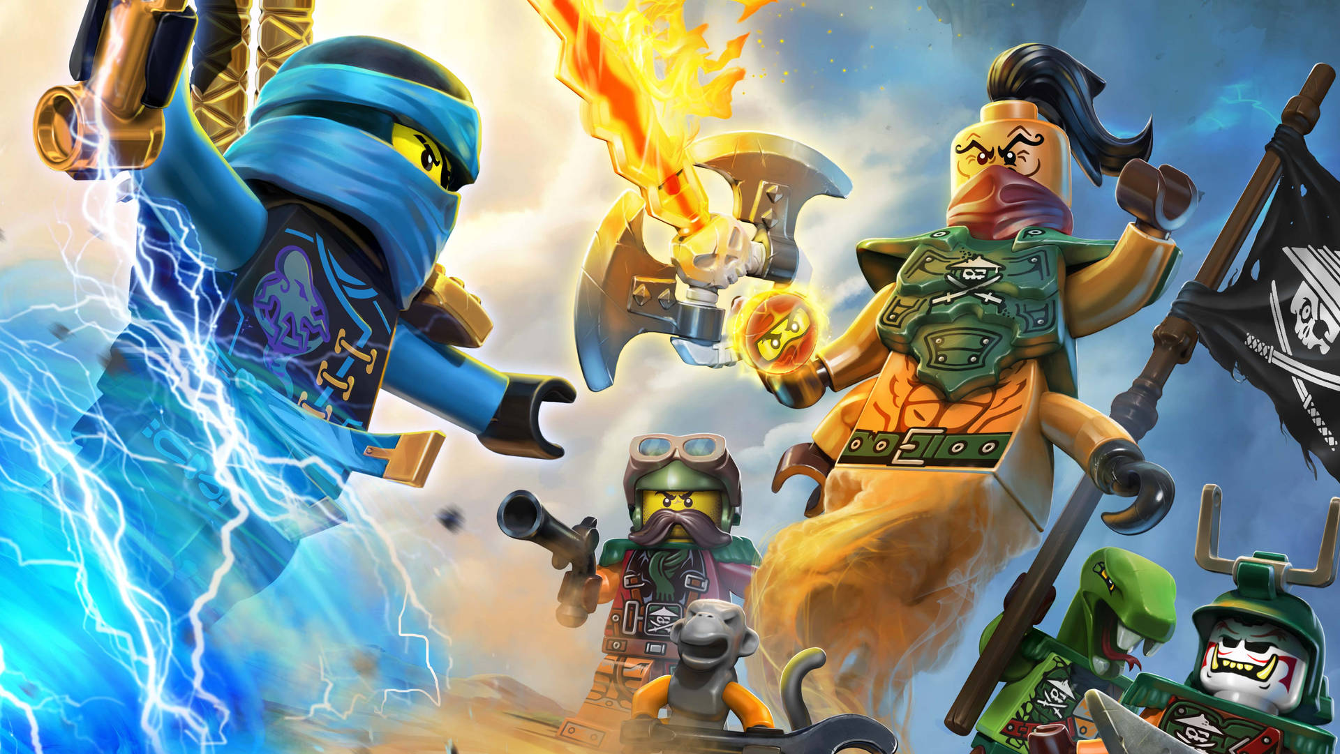 Caption: The Ultimate Battle Of Lego Ninjago Heroes Wallpaper
