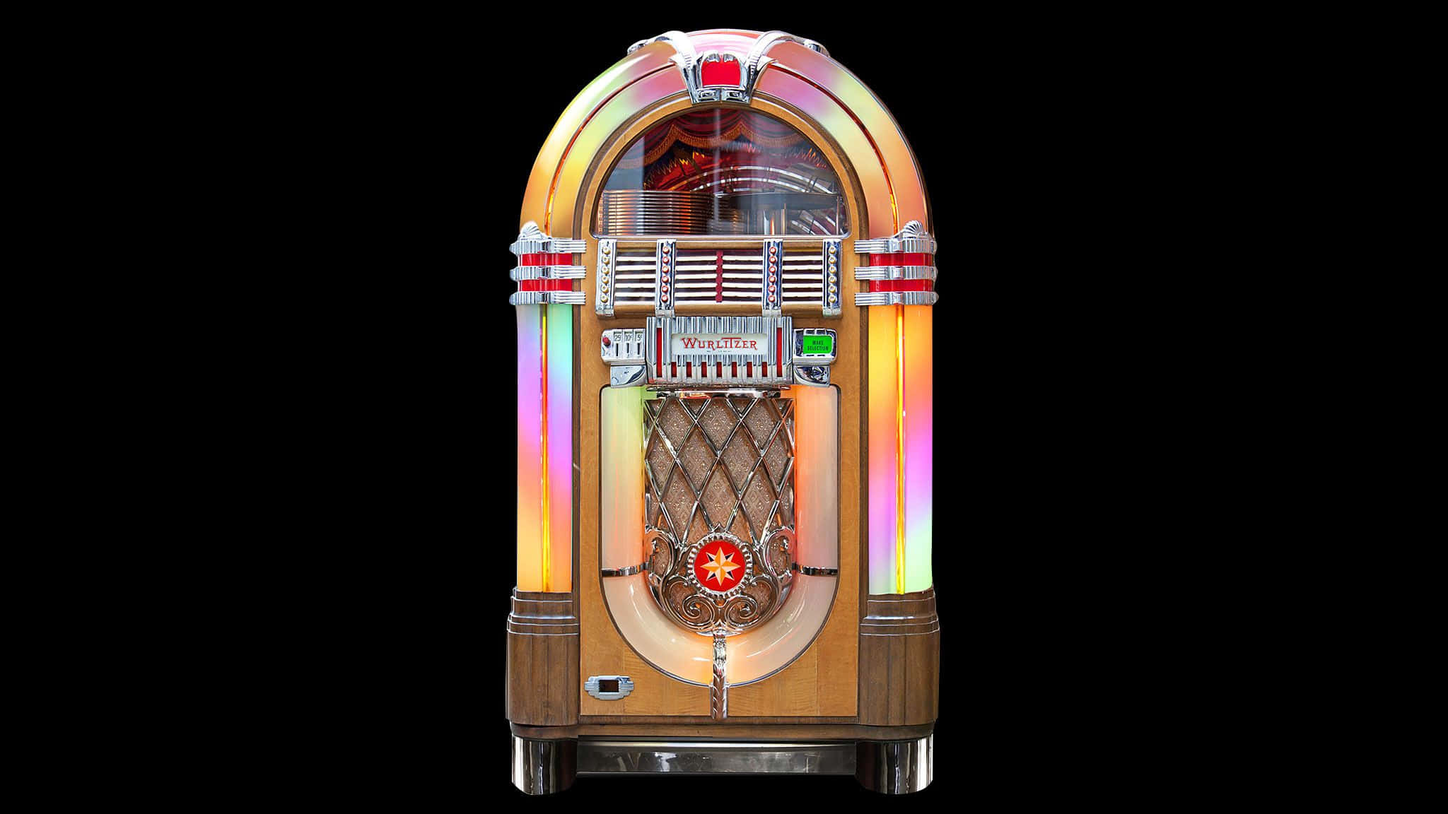 Извращенка джукбокс. Автоматы Wurlitzer 1015. (Jukebox Геншин. Старый музыкальный автомат. Музыкальный автомат внутри.