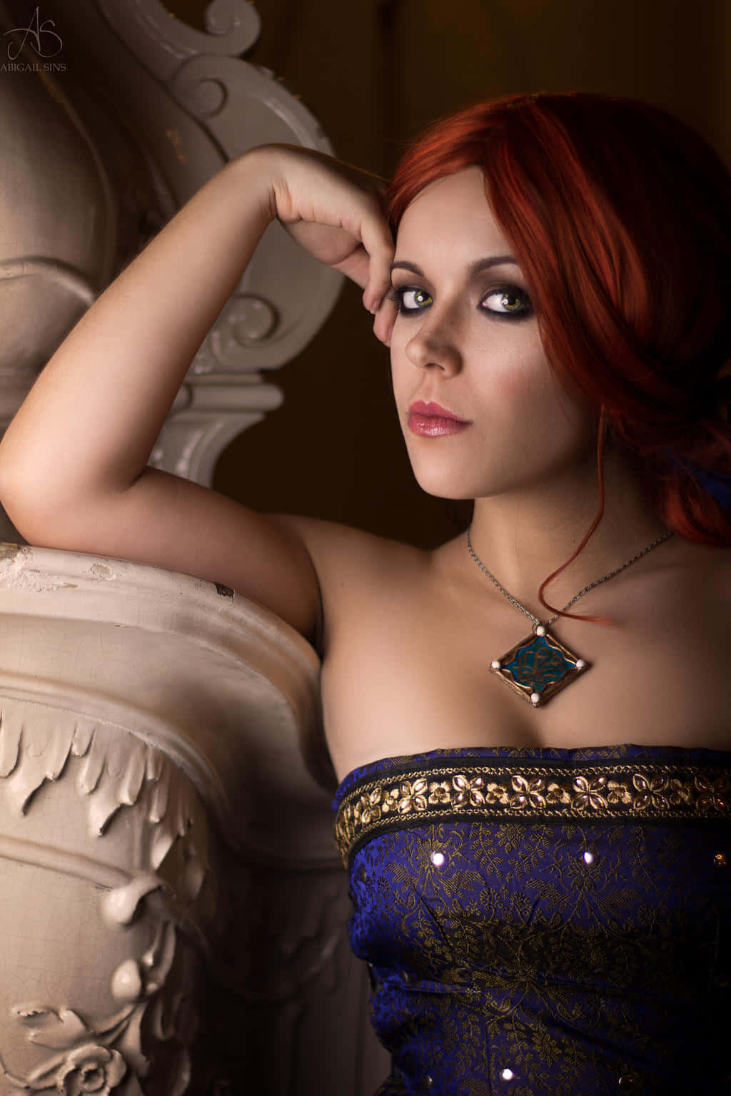 Caption: Triss Merigold Casting Spell With Intensity And Determination. Wallpaper
