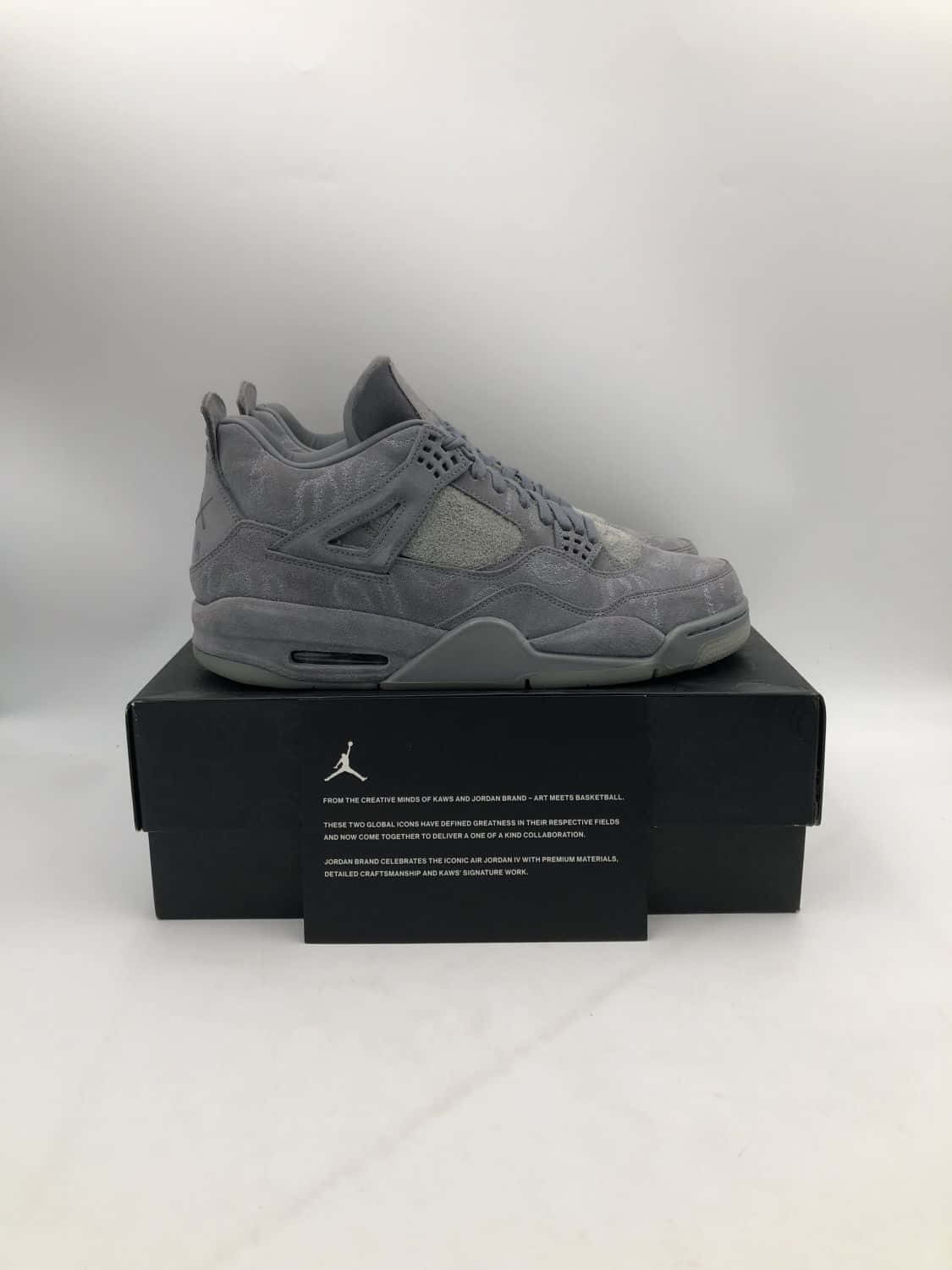 Caption: Verified Nike Air Jordan 4 In Classic Gray Wallpaper