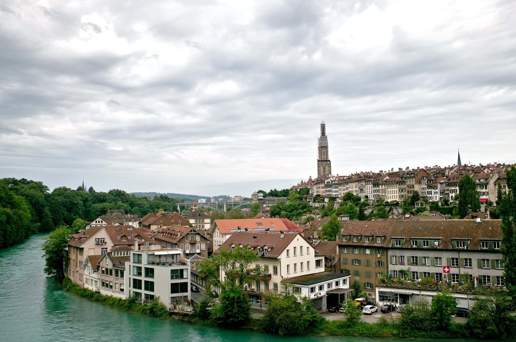 Captivating Bern: The Rooftop View In Winter Wallpaper