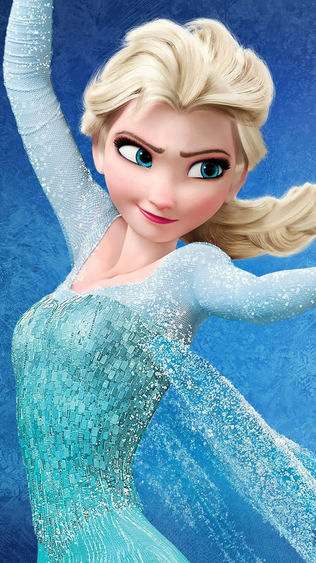 Captivating Elsa From Disney's Frozen Against A Wintry Background