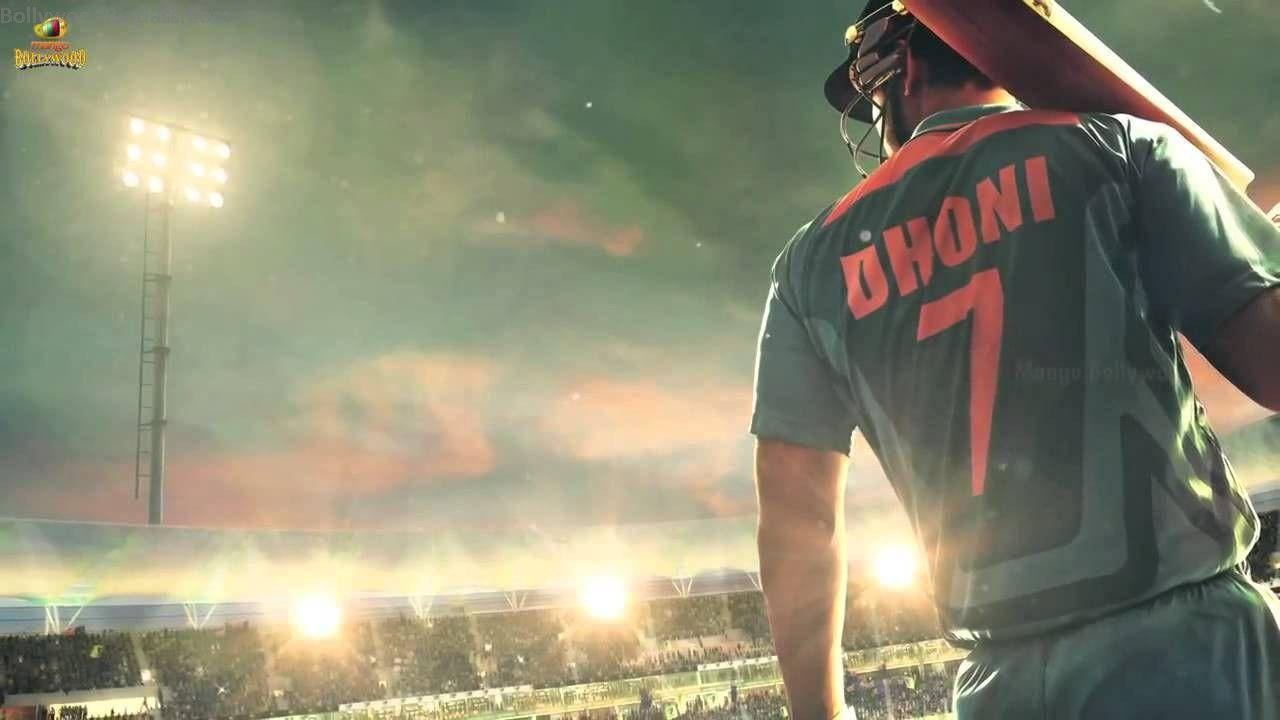 "captivating Hd Image Of Ms Dhoni In Action" Wallpaper