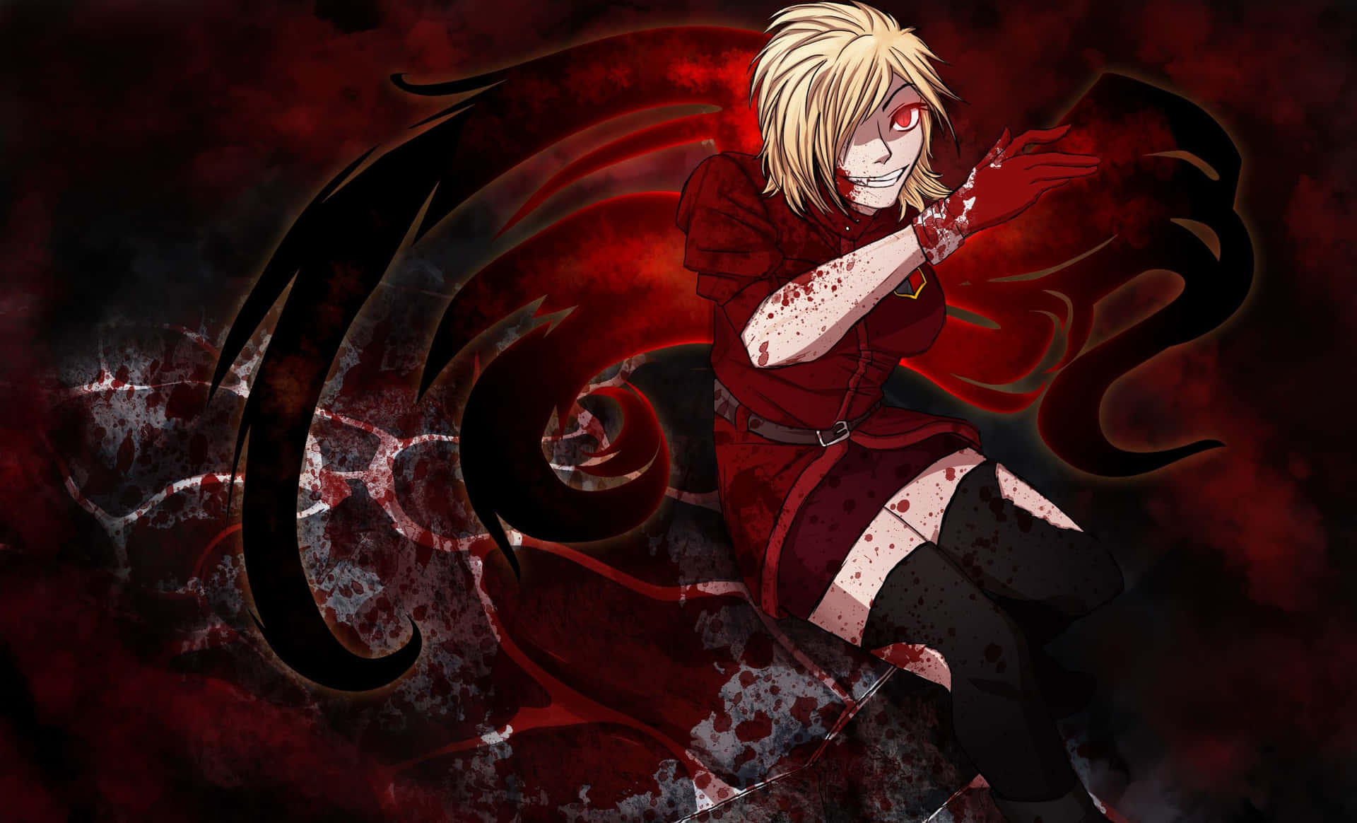 Captivating Hellsing Anime Character In Action Wallpaper