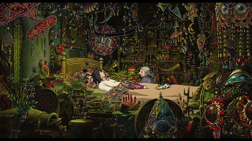 Captivating Image Of Howl's Moving Castle Wallpaper
