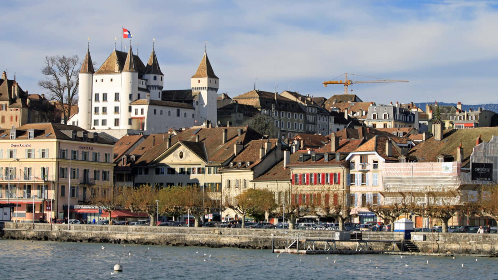 Captivating Lake Geneva View From Nyon, Switzerland Wallpaper