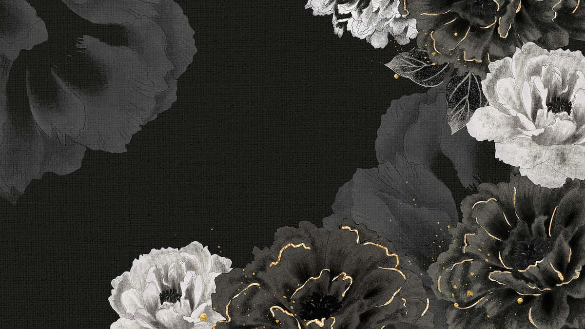 Captivating Monochrome Elegance: A Nick Of Blooming Flower Wallpaper