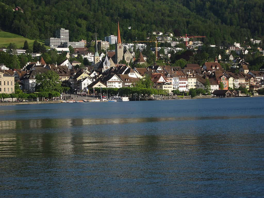 Captivating Panorama Of Zug Wallpaper