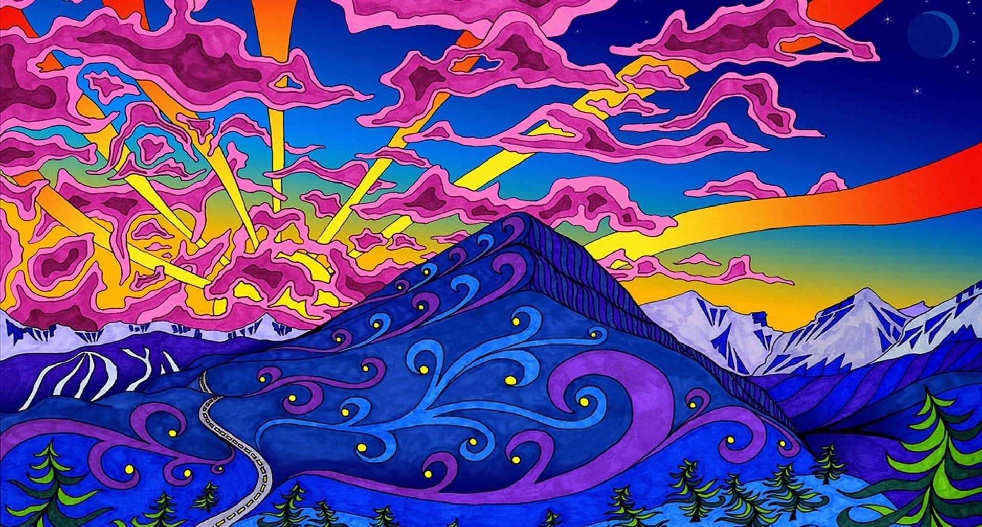 Captivating Psychedelic 3d Art Experience Wallpaper