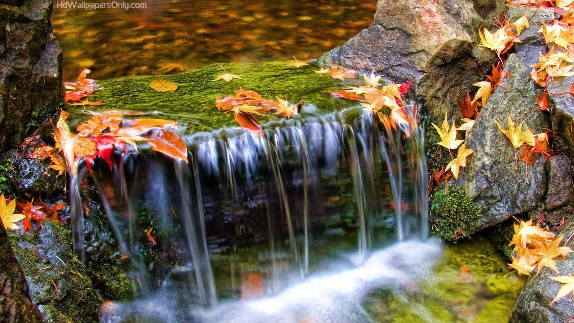 Captivating Serenity Of A Waterfall Wallpaper