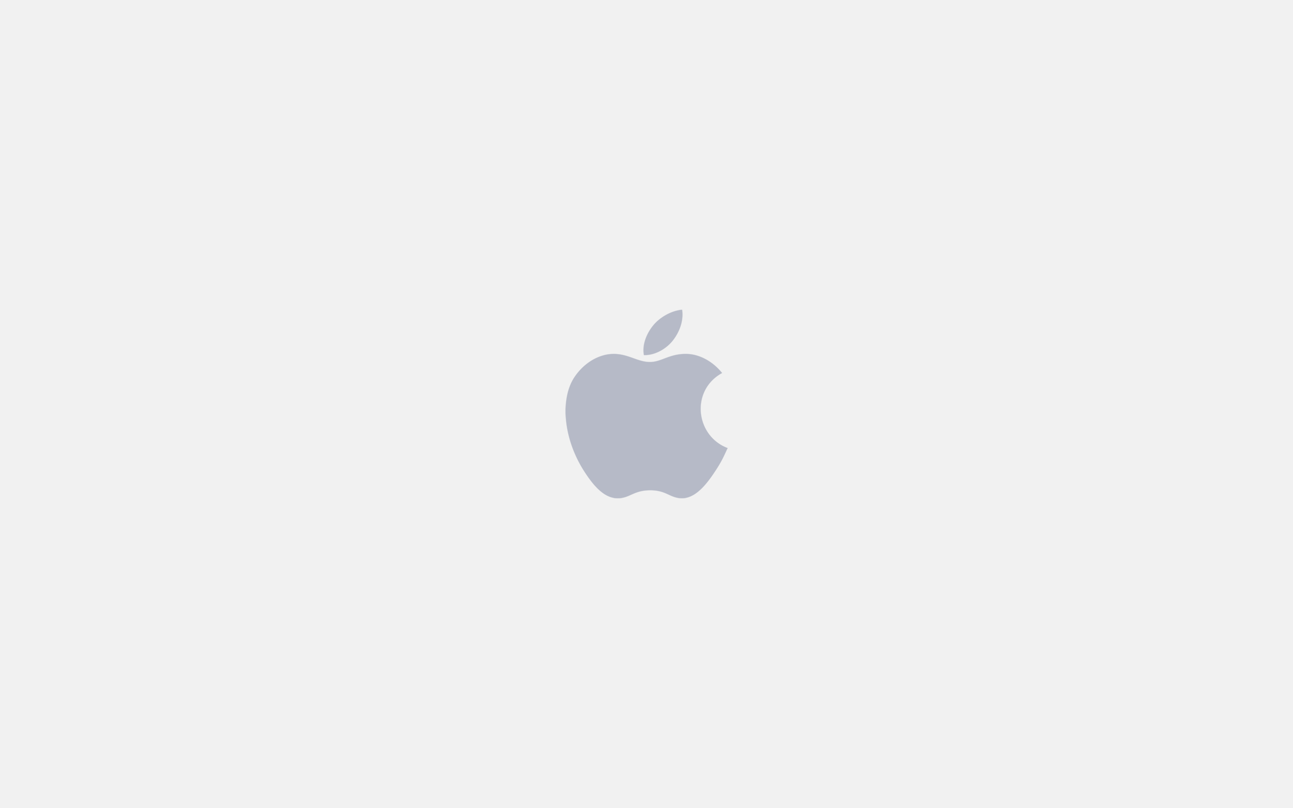 Captivating Solid White Background — A minimalist gray Apple logo centered on a plain light gray background.