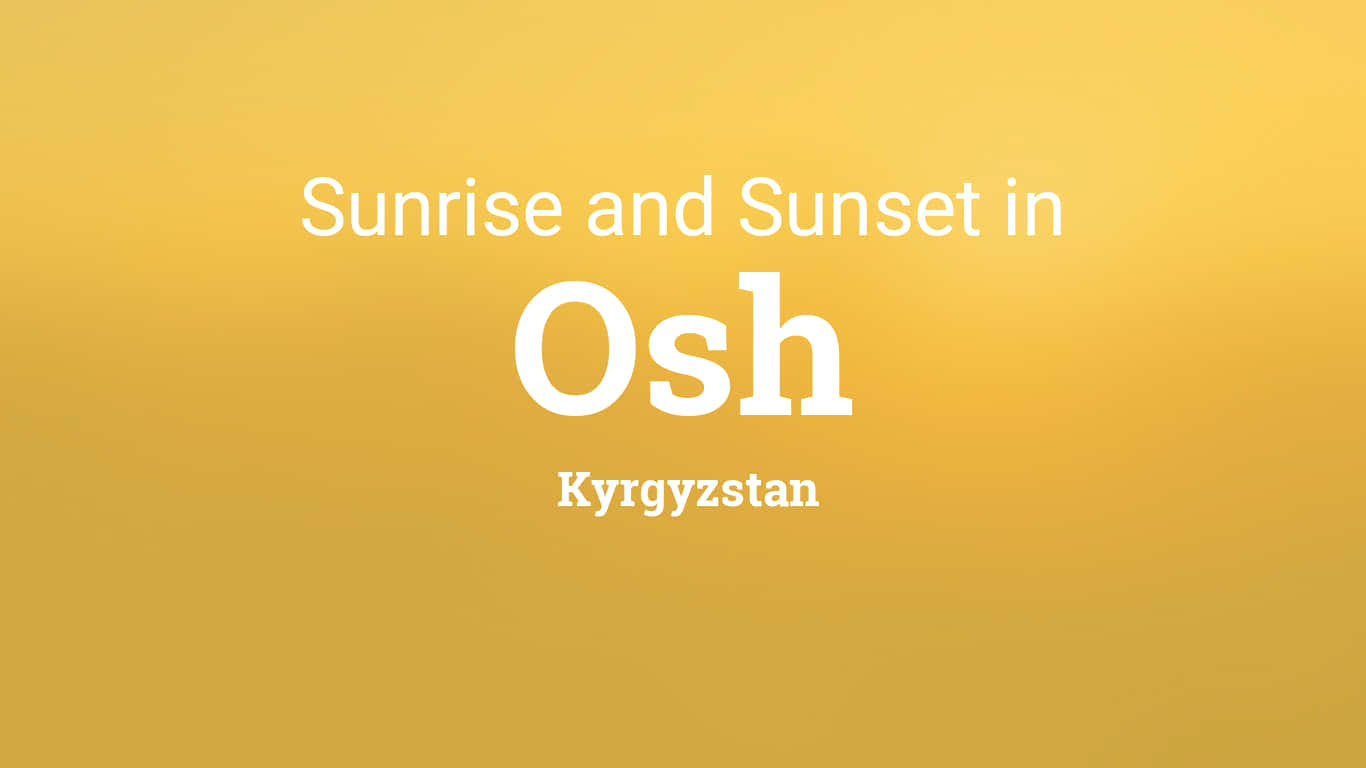 Captivating Sundown In Osh Wallpaper