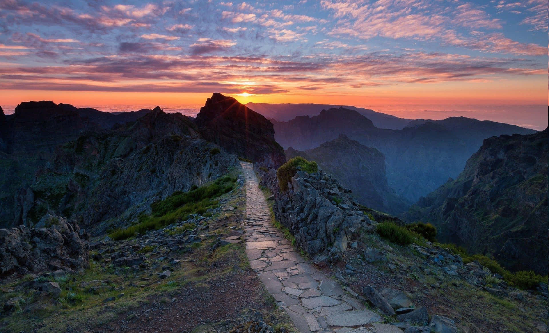 Captivating Sunlit Mountain Trail