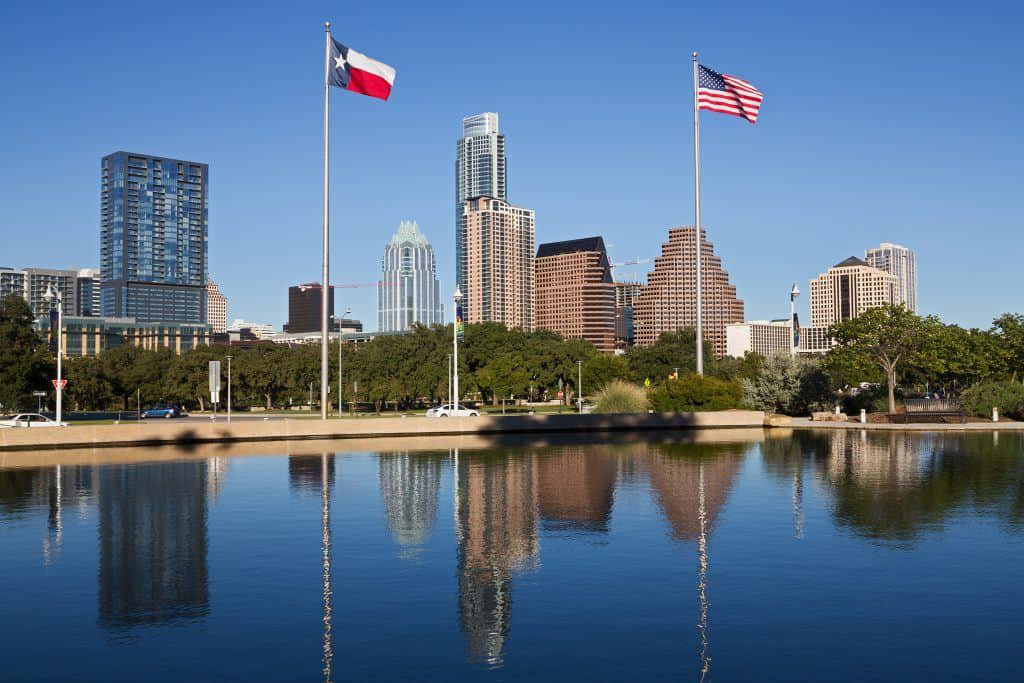 Captivating Sunset At Austin Skyline Wallpaper