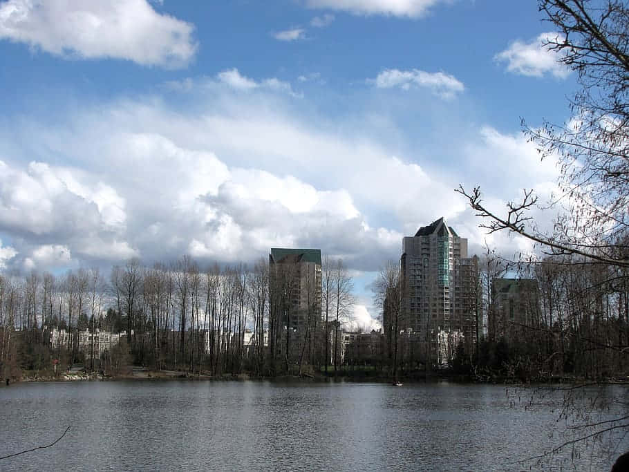 Captivating Sunset Over Coquitlam City Wallpaper