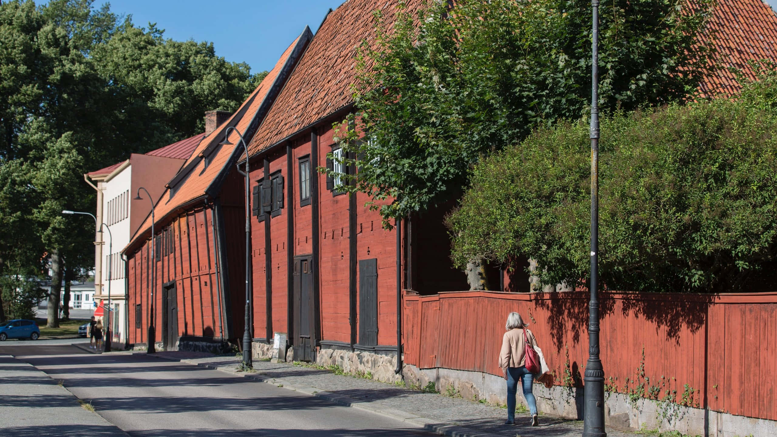 Fengslende Solnedgangsutsikt Over Karlshamn Havn Bakgrunnsbildet