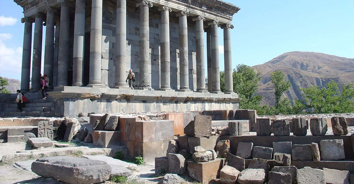 Captivating View Of Garni Temple, Armenia Wallpaper
