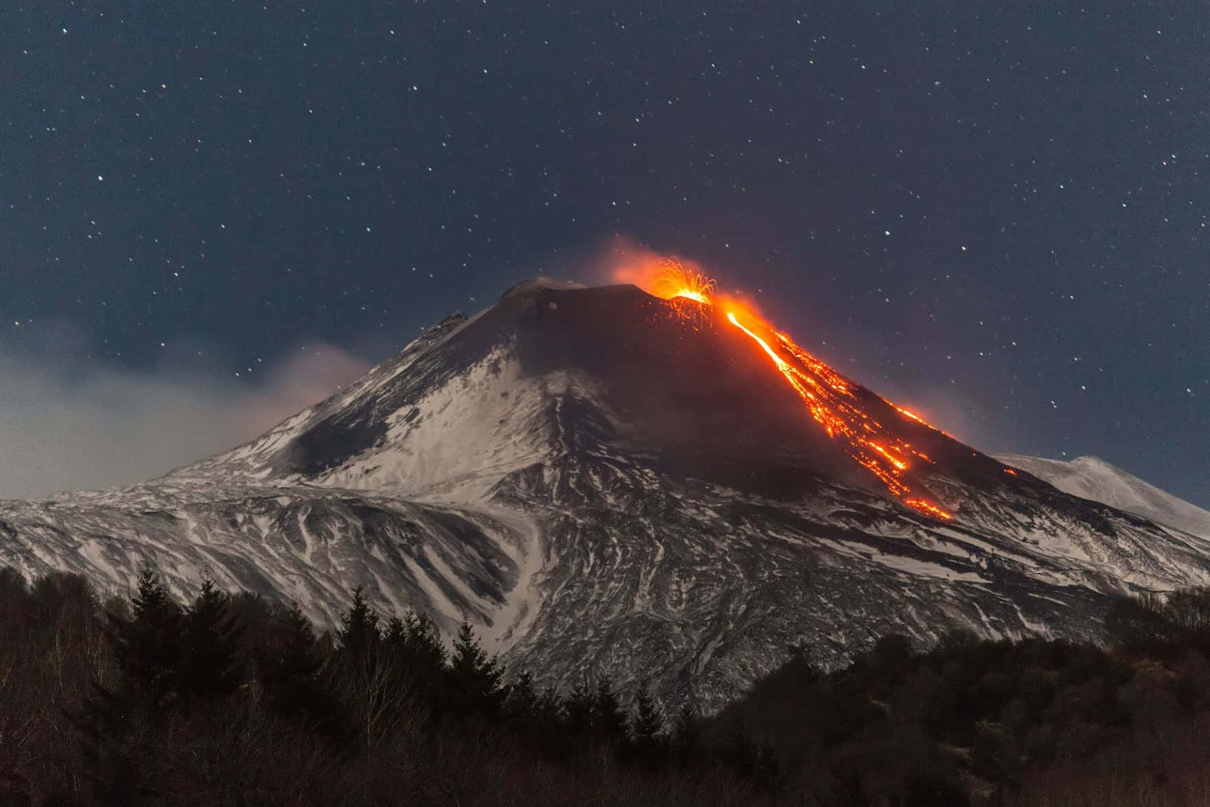 Fangeden Gewaltigen Mount Etna Ein Wallpaper