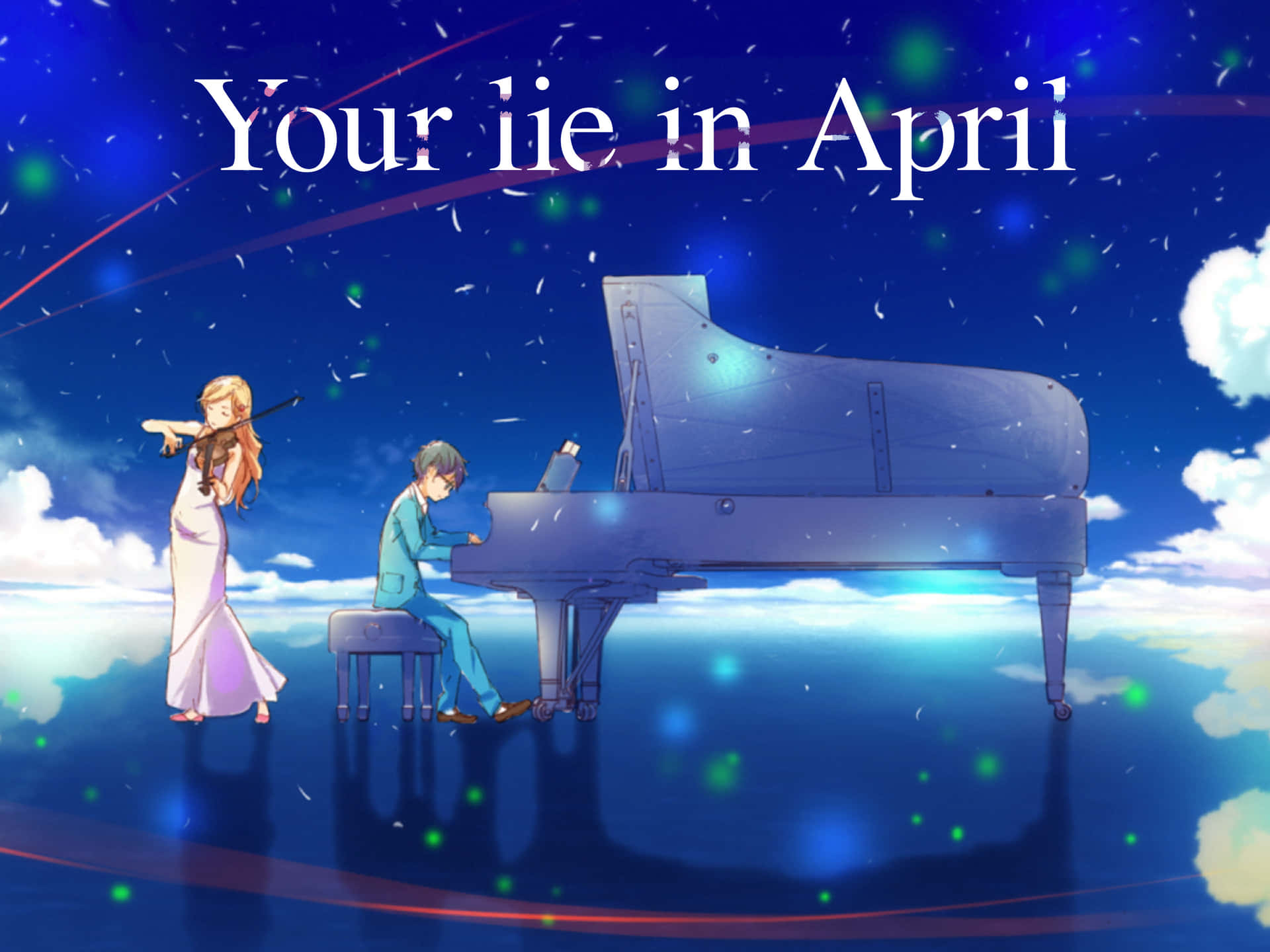 Capturing The Soulful Journey: Kōsei Arima's Piano Performance In Your Lie In April Wallpaper