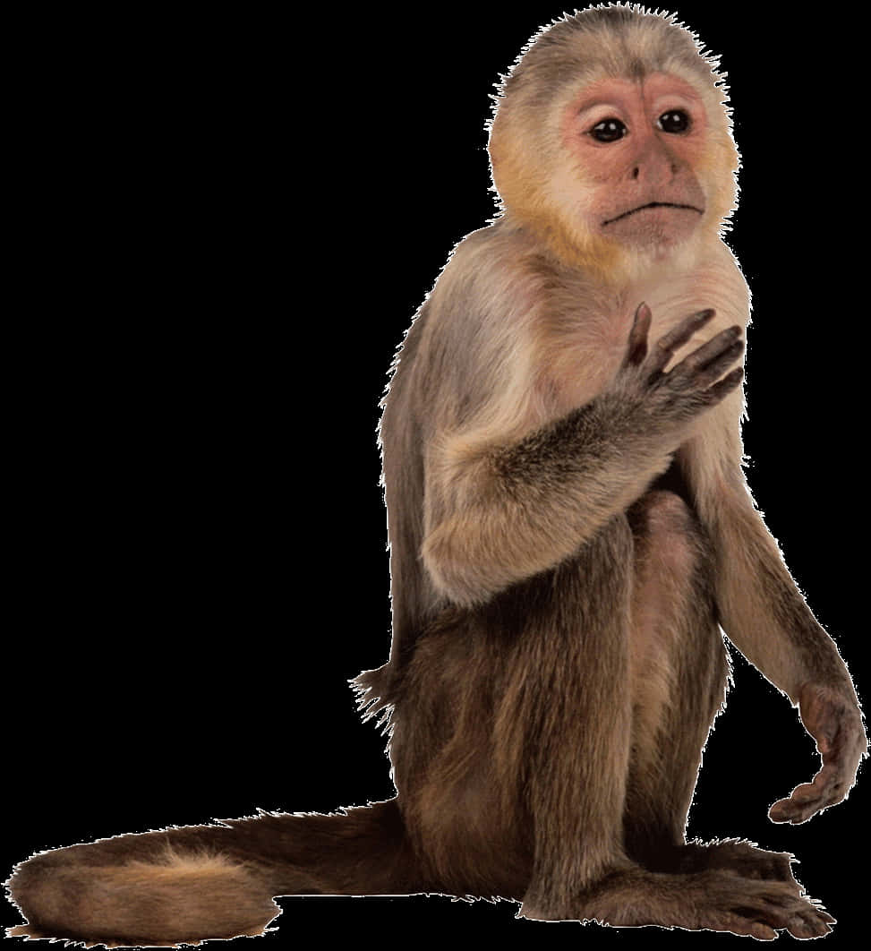 Capuchin Monkey Sitting Transparent Background PNG