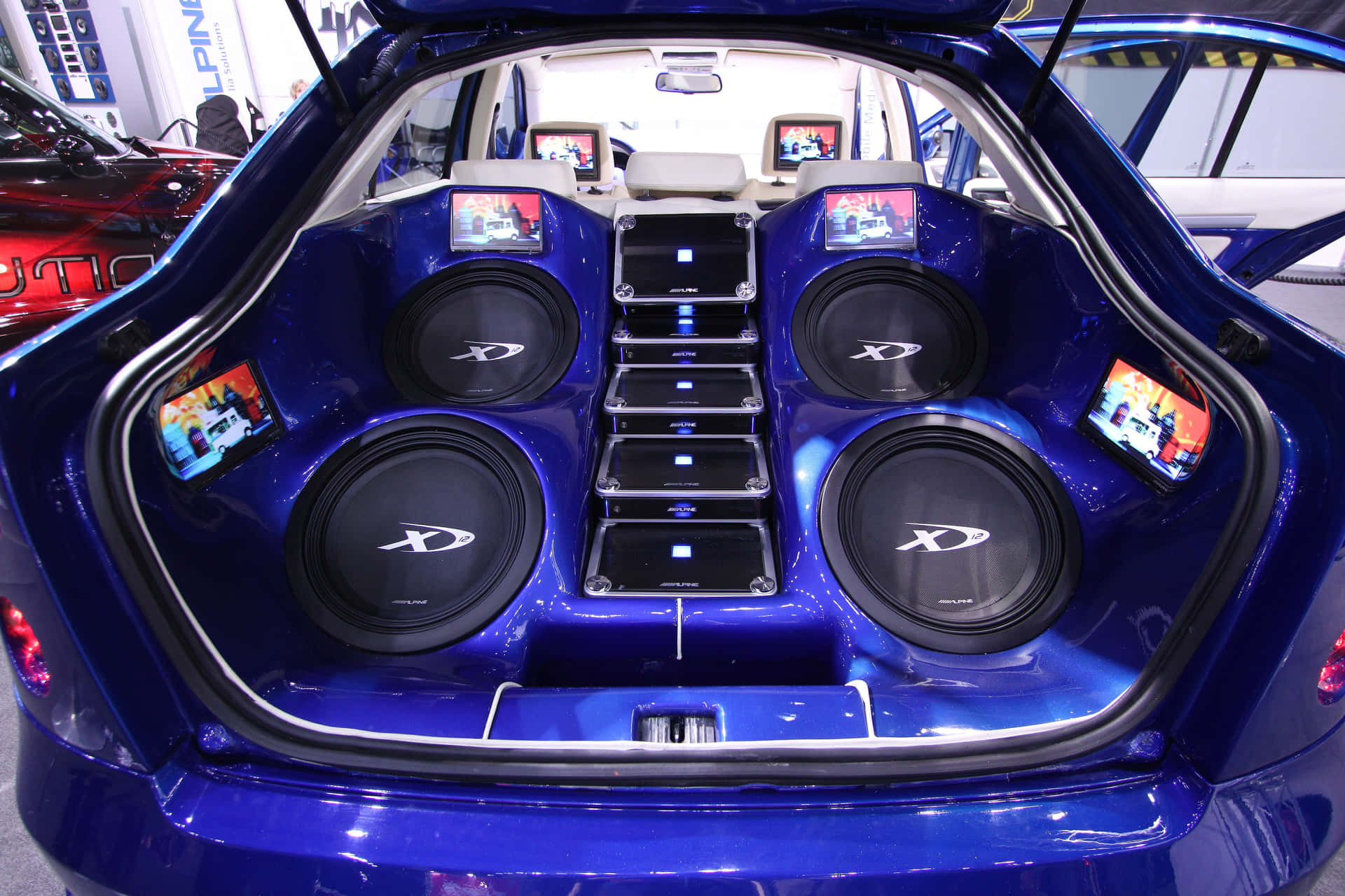 A modern car audio system with a touch screen display Wallpaper