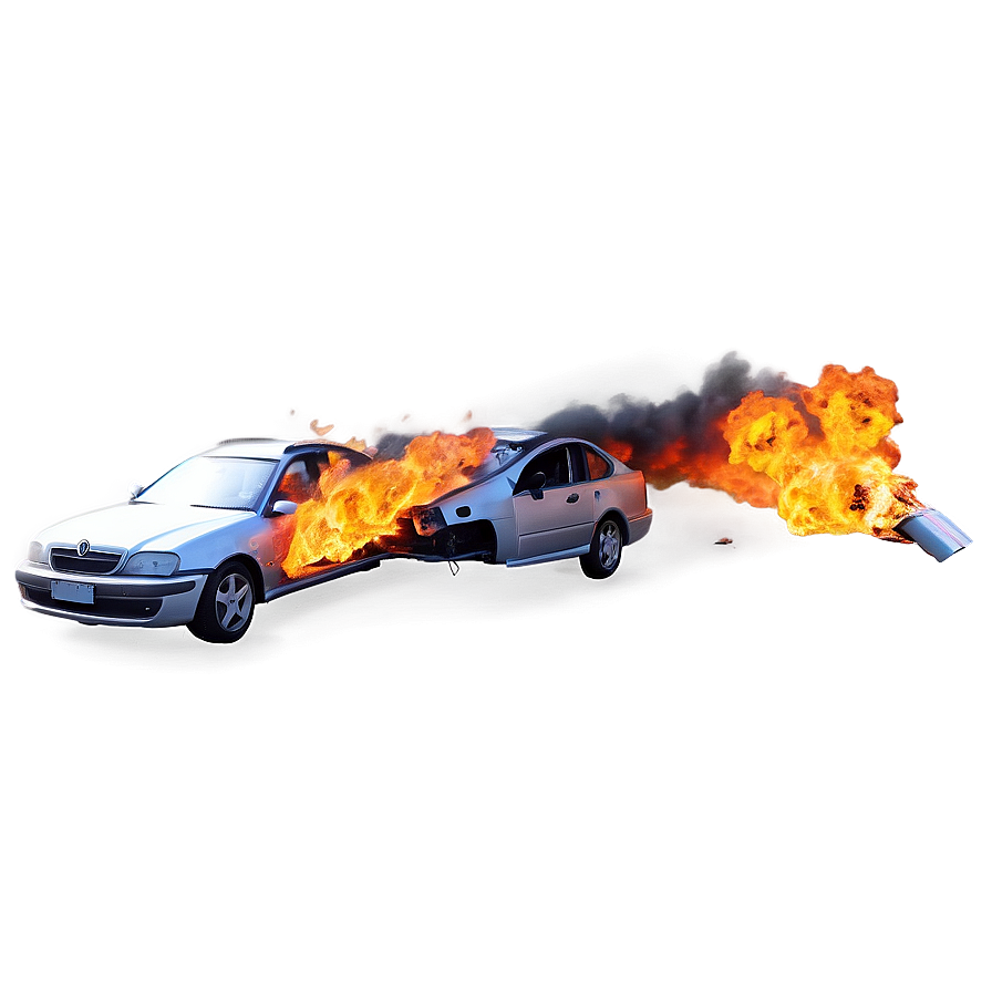 Download Car Crash Fire Explosion Png Tkn | Wallpapers.com