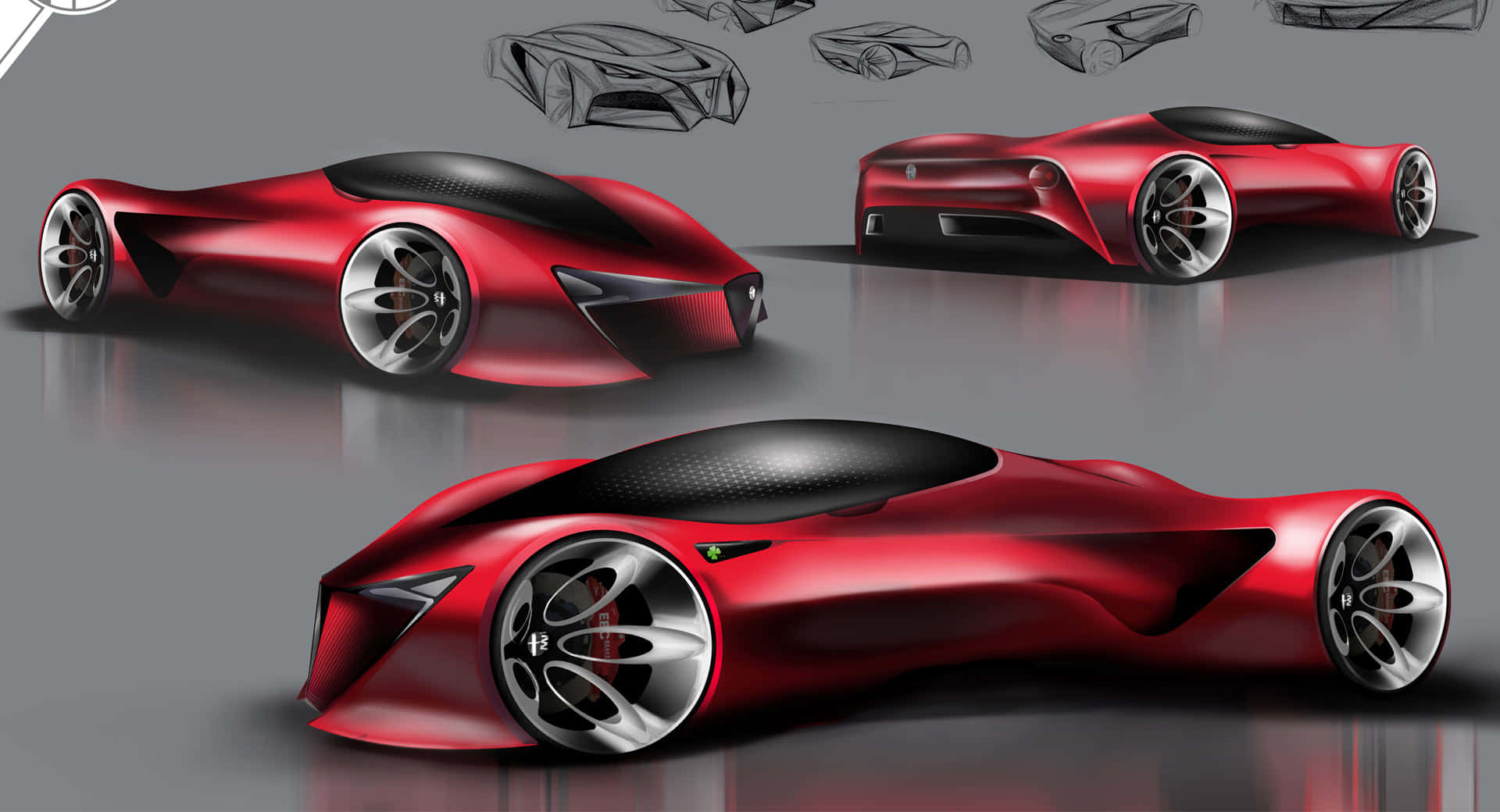 Sleek Concept Car in Motion Wallpaper
