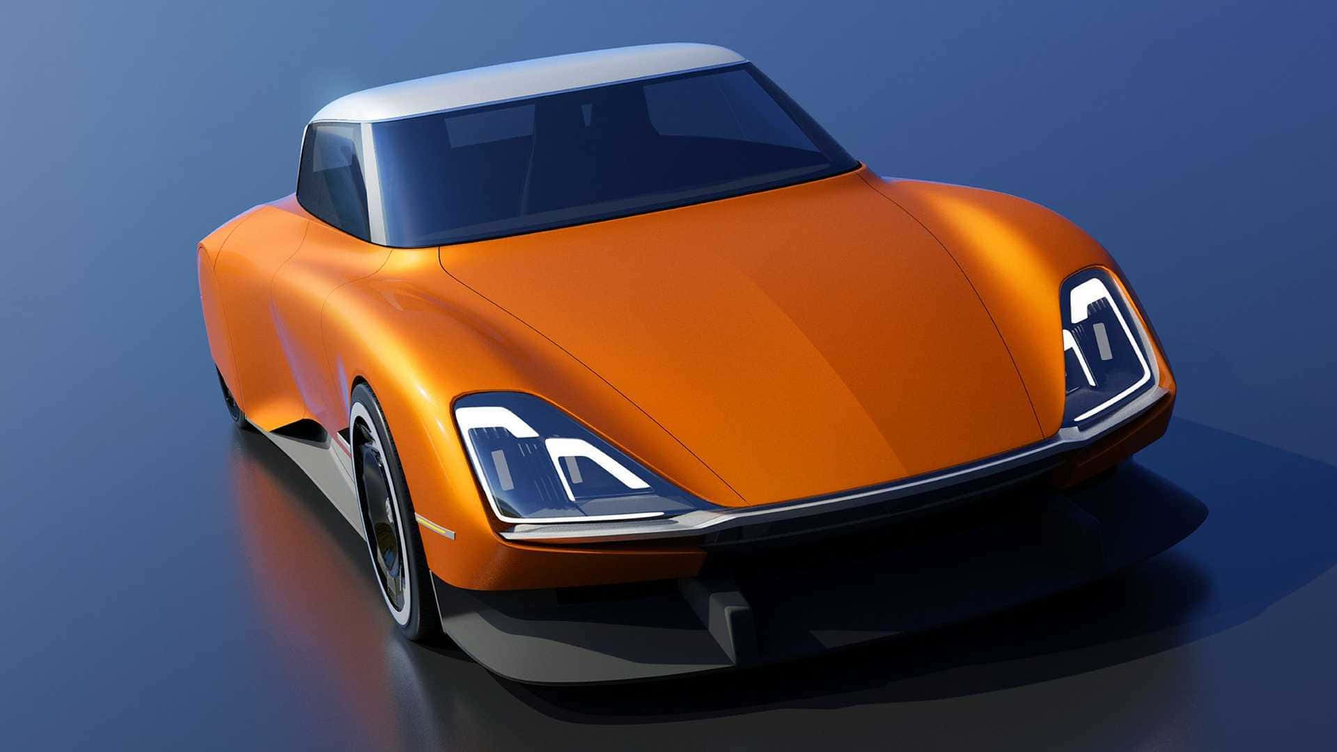 Mobil Futuristik Dengan Finishing Biru Menarik Wallpaper