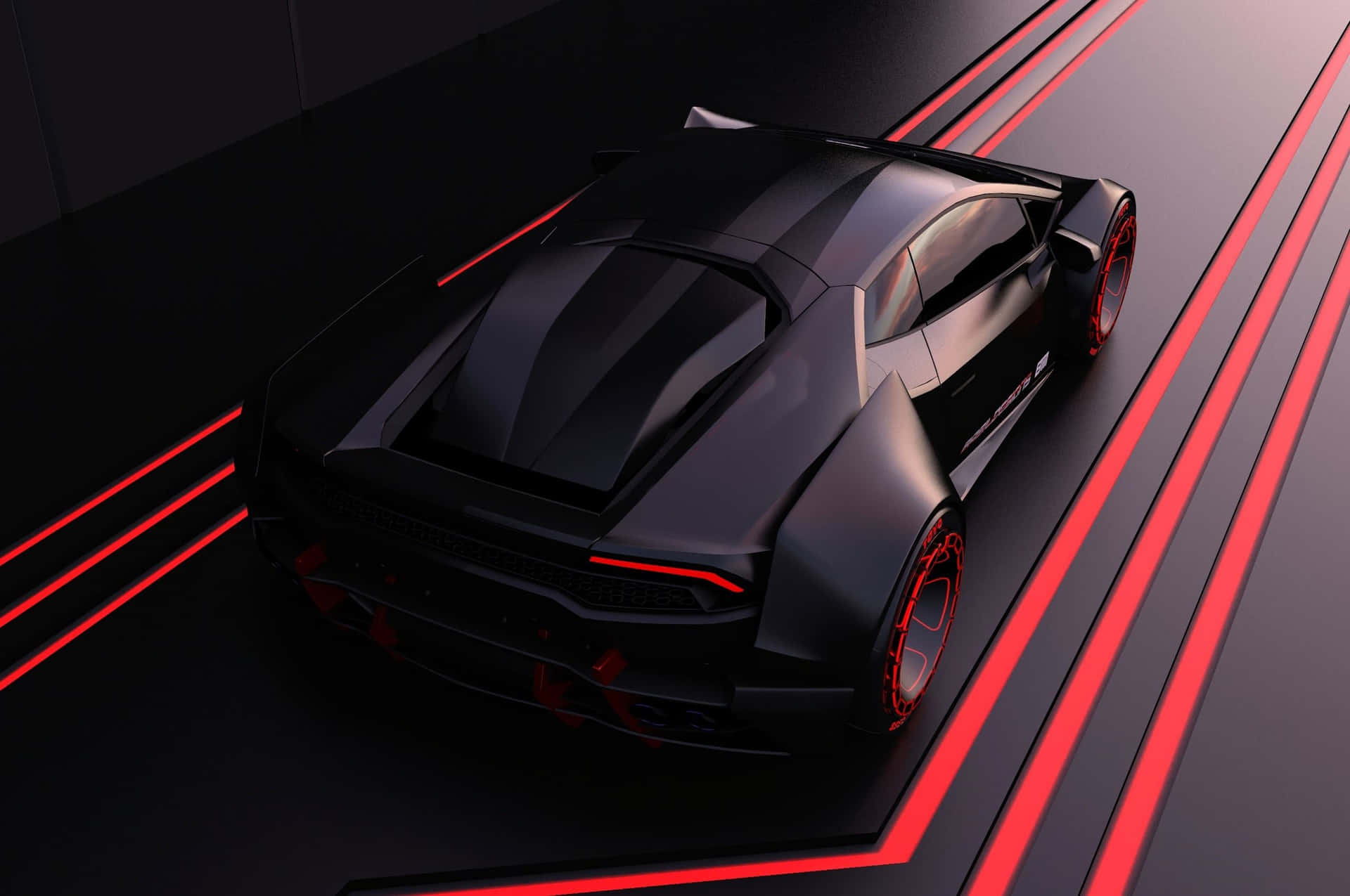Sleek Futuristic Concept Car in a Studio Wallpaper