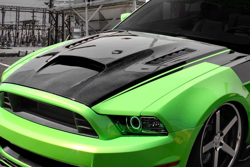 Sleek Car Hood Open and Ready for Maintenance Wallpaper