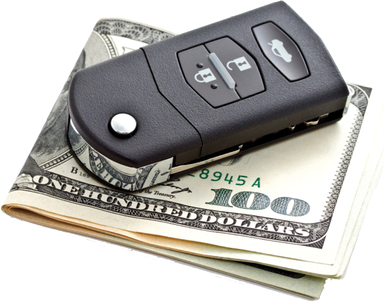 Car Key Over100 Dollar Bills PNG