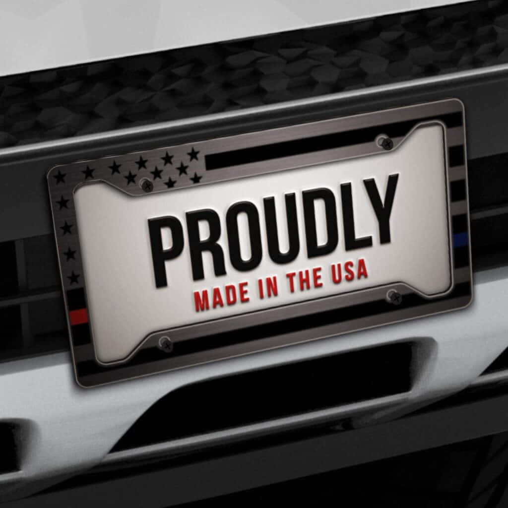 A close-up view of a car's license plate Wallpaper