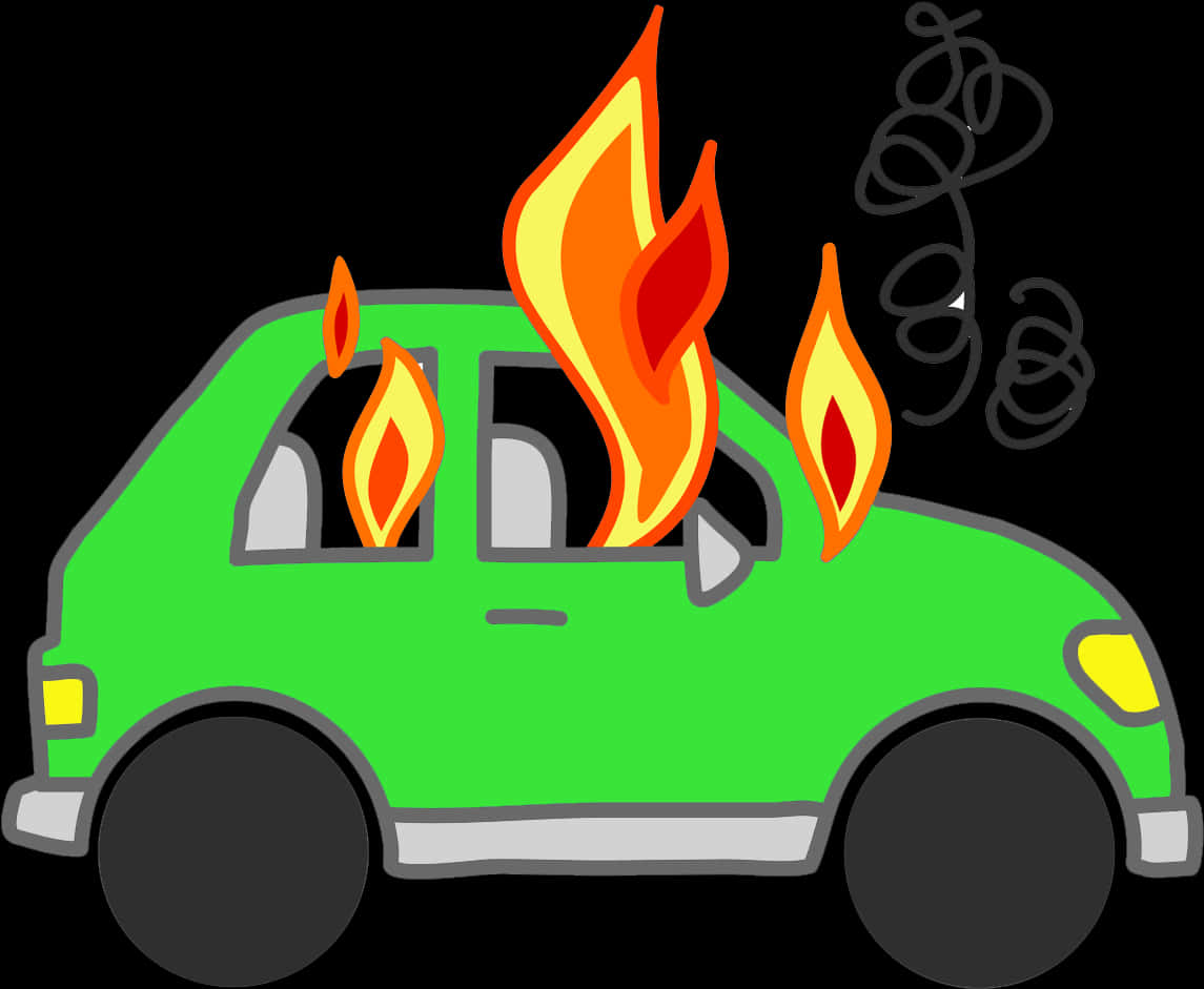 Car On Fire Clipart PNG