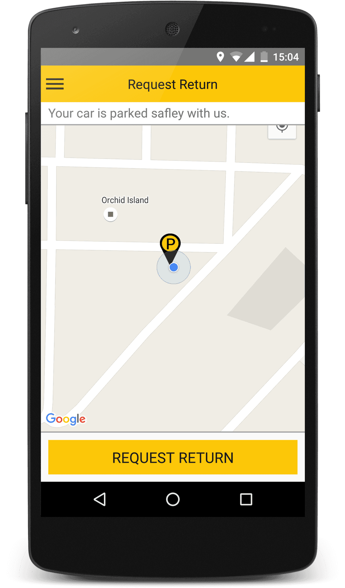 Car Parking Location Mobile App Screen PNG