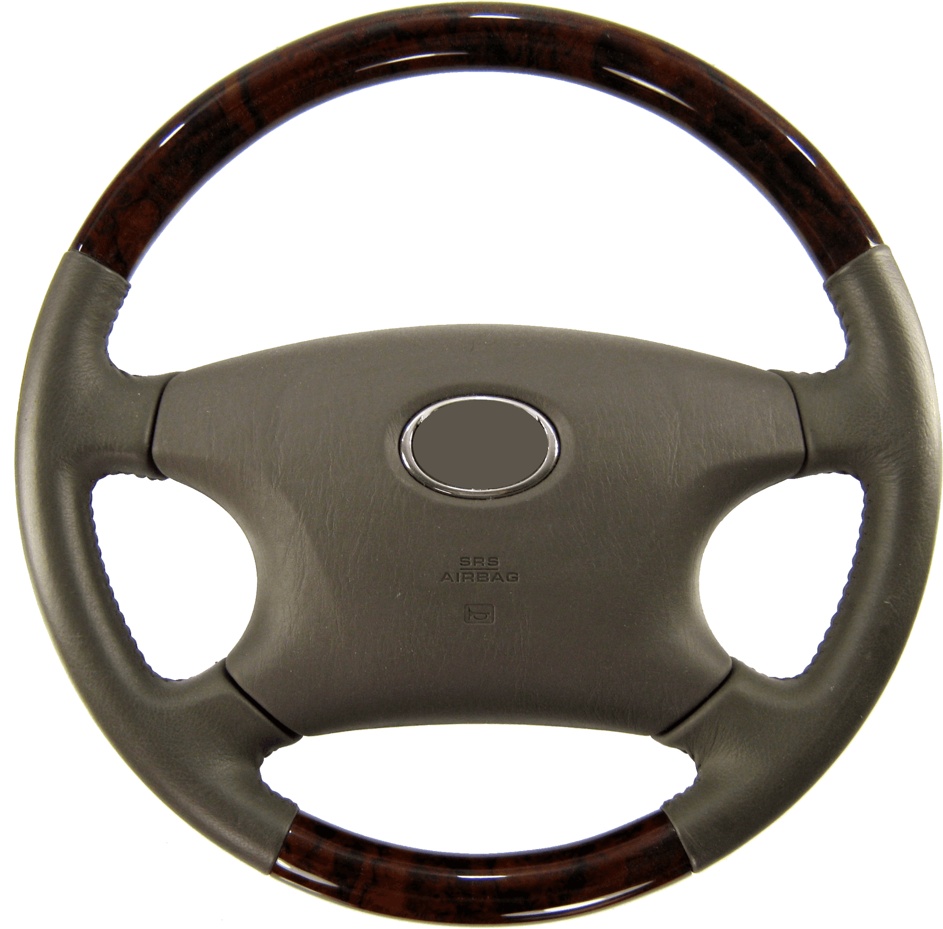 Car Steering Wheelwith Wood Trim PNG