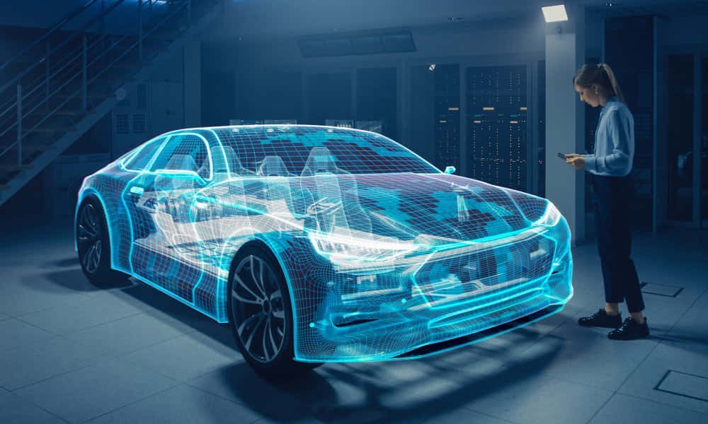 Futuristic Autonomous Concept Car Interior Wallpaper